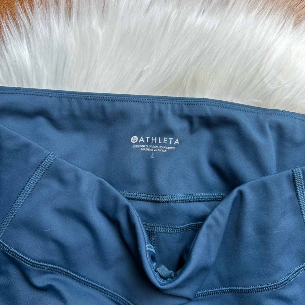 EUC Athleta Peacock Blue Capri Workout Legging - Picture 2 of 5